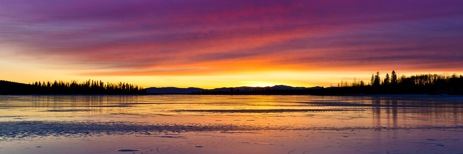 Winter Sunset on Brevort Lake